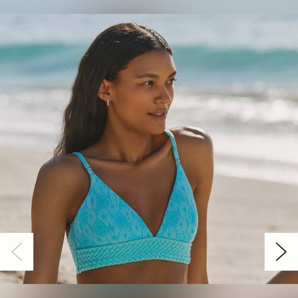 Seafolly Australia Marloe Banded Bralette Bikini Top - Atoll Blue size US 4 NWT - Picture 2 of 10